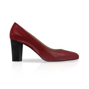 Escarpin pointu daim imprimé bordeaux chaussures femme fabrication italienne