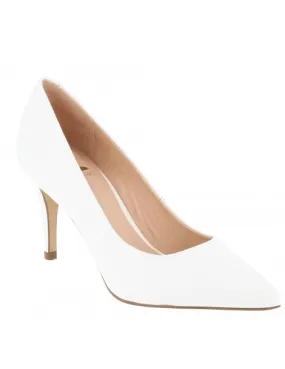 escarpins classiques bello passo cuir blanc 08 cm