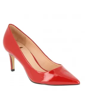 escarpins medium forme classique cuir vernis rouge vif 08 cm