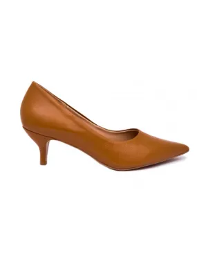 escarpins petits talons cuir camel 07 cm